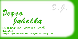 dezso jahelka business card